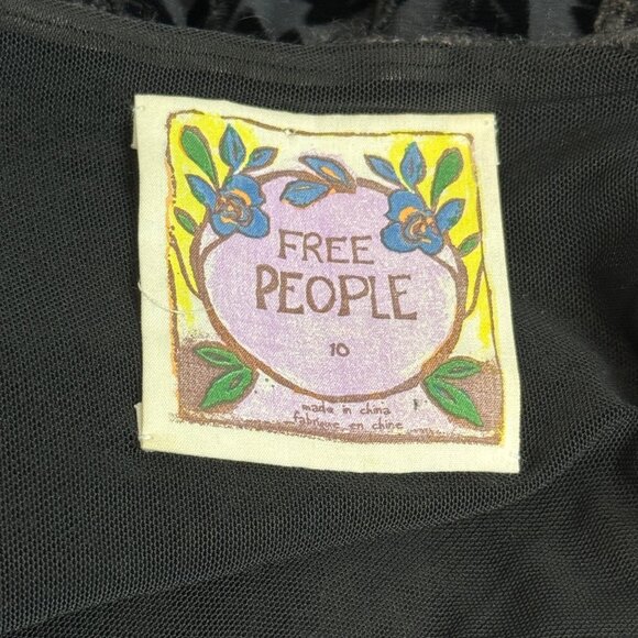 Free People 2012 Velvet Burnout Combo Women’s Dress Size 10 - Picture 7 of 9